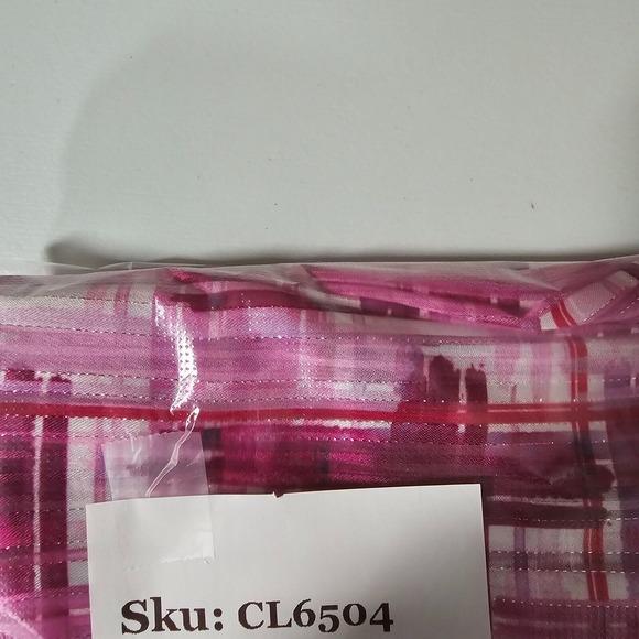 Soft Surroundings Shirt Womens XL Pink‎ White Button Up Long Sleeve Artsy Sheer - Picture 14 of 14